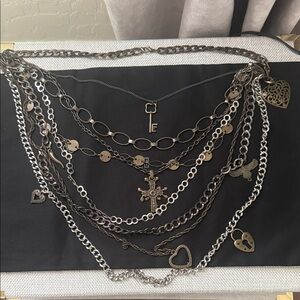 Chic Multi-Layered Heart and Key Necklace